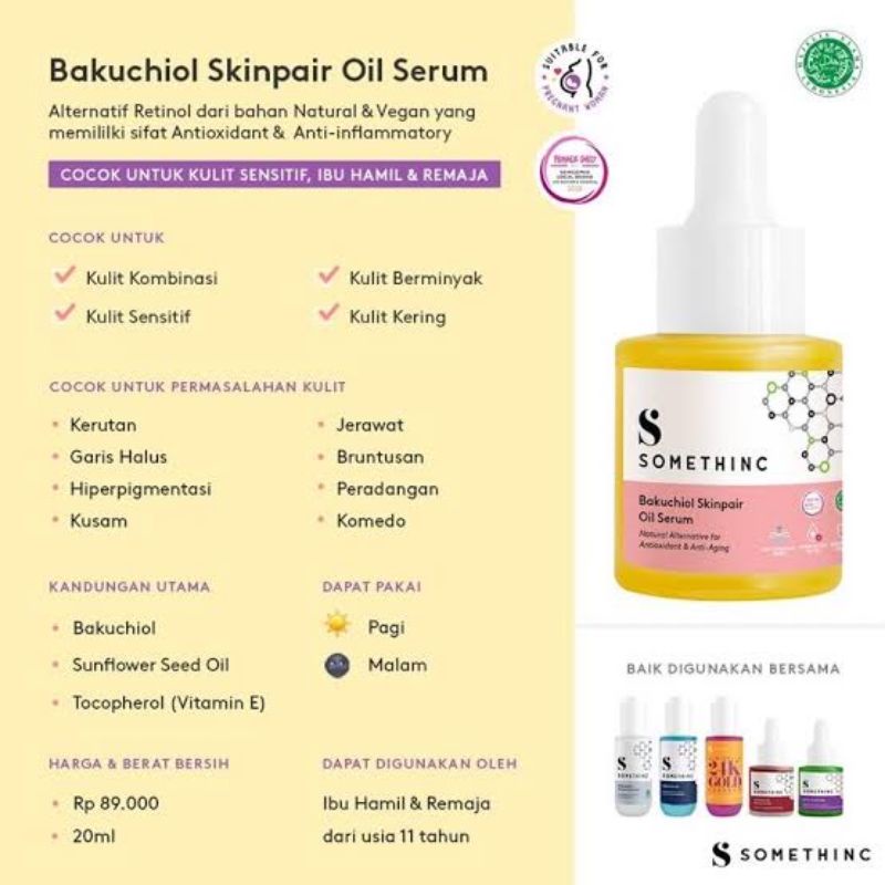 SOMETHINC BAKUCHIOL SKIN PAIR OIL SERUM | BERJERAWAT,KUSAM,ANTI AGING