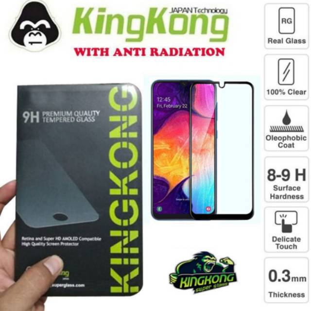 kingkong Tempered glass Full Cover SAMSUNG A10 M10 anti gores kaca