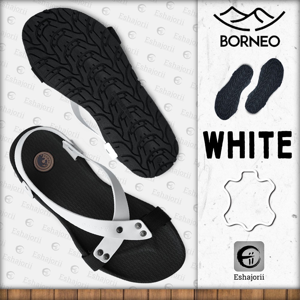 CAMOU - Borneo White - Sandal Gunung Sandal Tali Pria Anti Slip