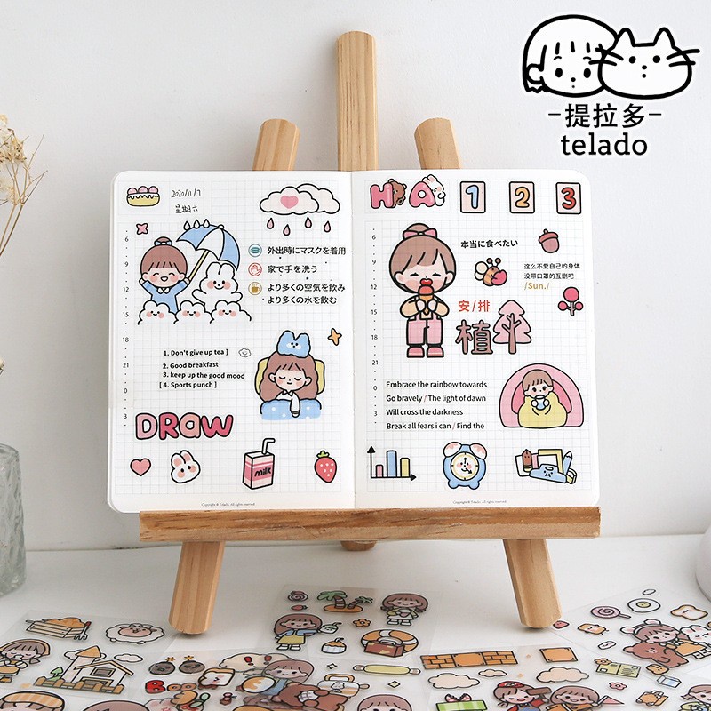 Stiker Aesthetic Transparant/ Stiker HP/Stiker Botol / Stiker Kotak Pencil