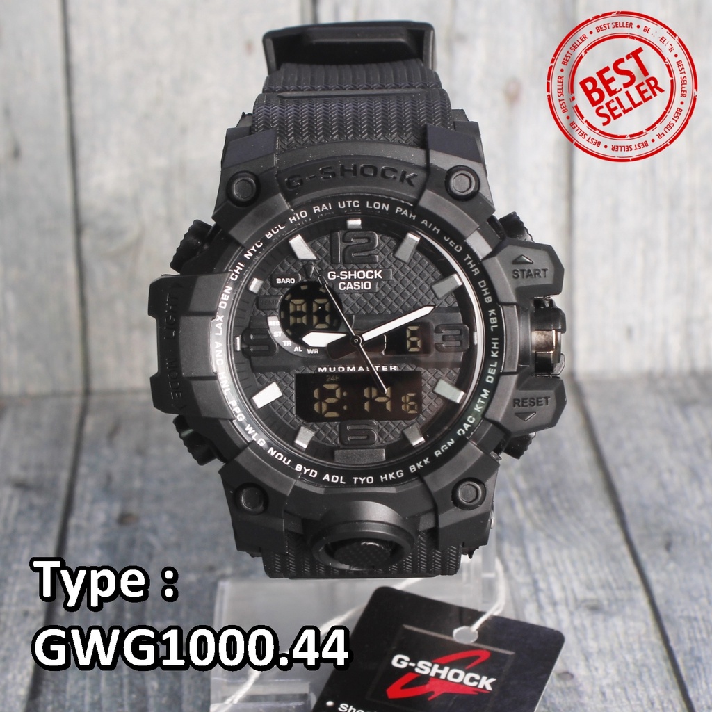 Jam tangan pria G Shock GWG-1000 Hijau merah biru hitam army mud-master dual time digital anti air sporty