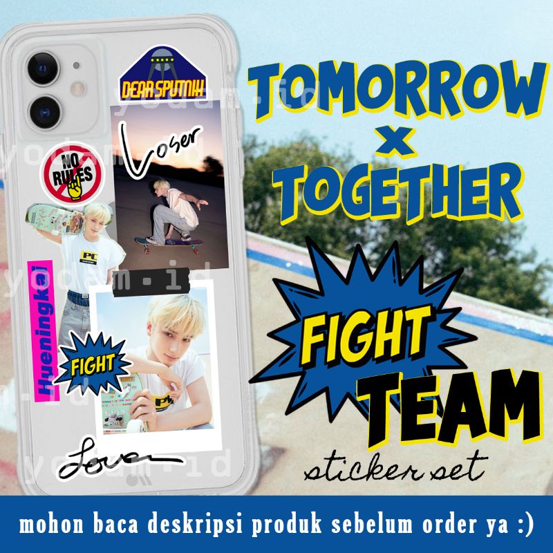 DIY STICKER CASE, STICKER AESTHETIC STIKER KPOP TXT - FIGHT OR ESCAPE (FIGHT TEAM) STICKER SET