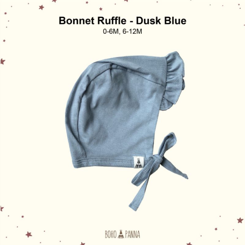 BONET RUFFLE TOPI ANAK BAYI BOHO BABY SURABAYABABY-Dusk blue