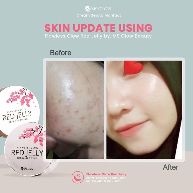 MS GLOW Red jelly Sleeping Mask Moisturizer 15gr