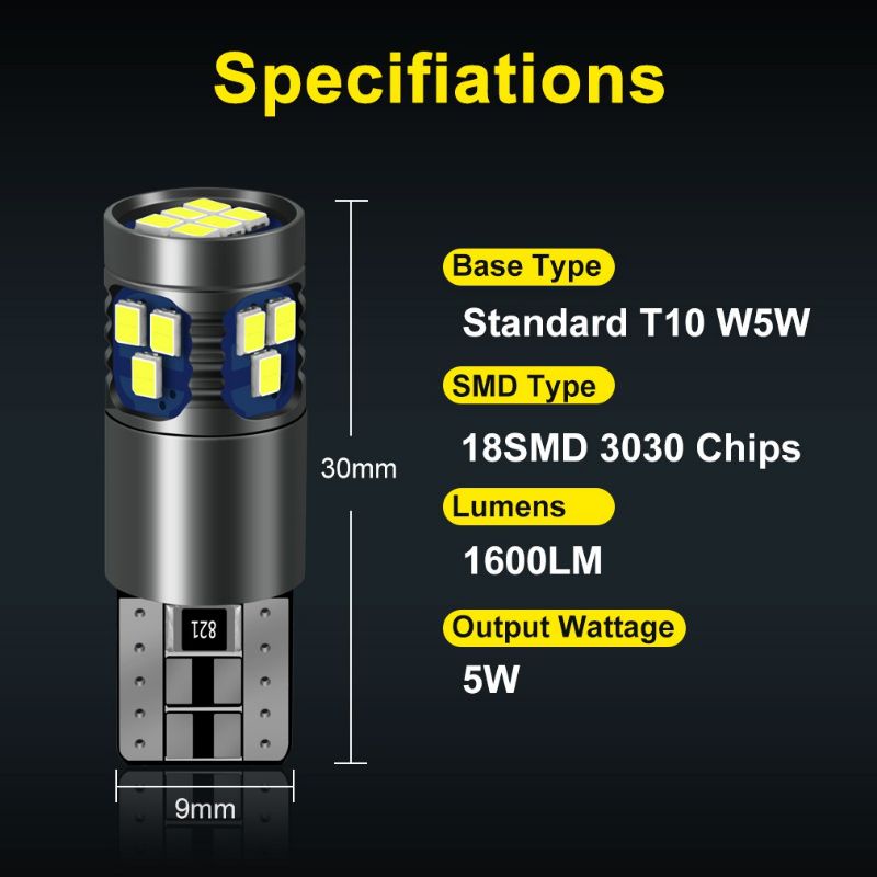 Lampu Led T10 18smd 2014 chip canbus mobil motor