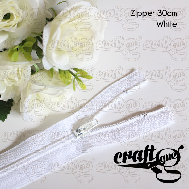 Zipper 30cm WHITE (Resleting/Retsleting/Risleting/Ritsleting)