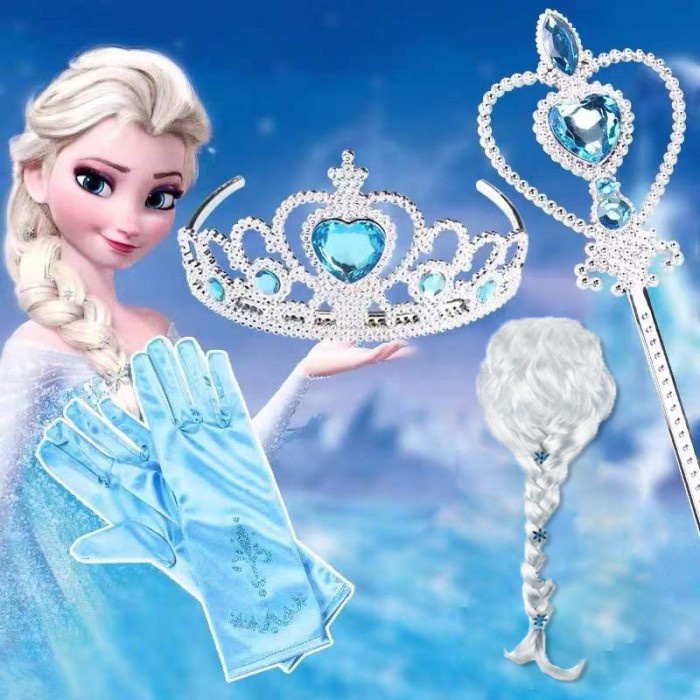 Bostonstore Frozen Magic Set Elsa Anna Mahkota dan Tongkat 7pcs-biru / TONGKAT FROZEN 7 IN 1 / Crown Frozen Elsa 7/Mainan Frozen set in 1 / mahkota rambut tongkat frozen / Set Mahkota frozen / Pesta elsa frozen / Mainan Frozen set