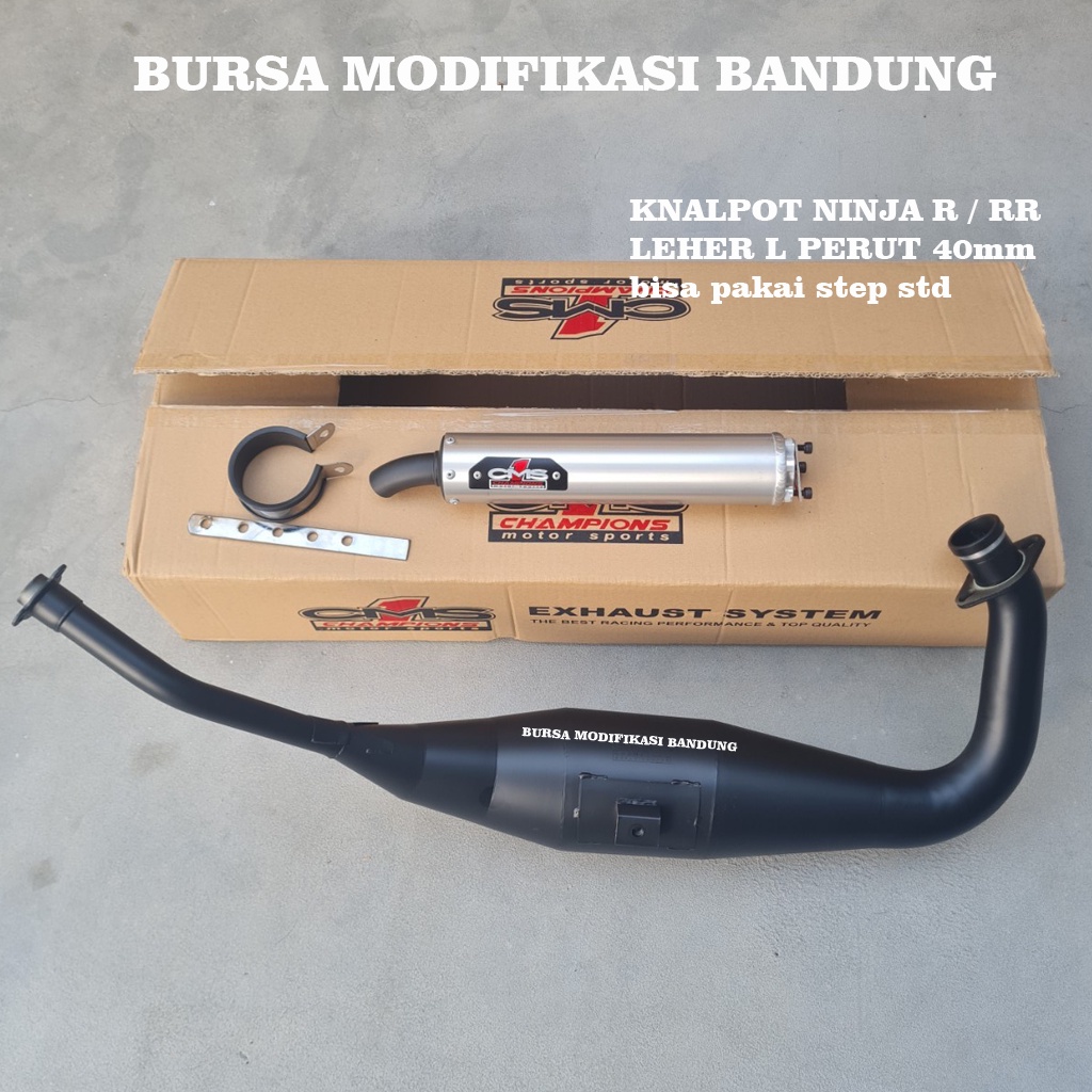 KNALPOT CMS1 NINJA R RR SS LEHER L GALVANIS PERUT 40mm CMS 1 CMS ONE