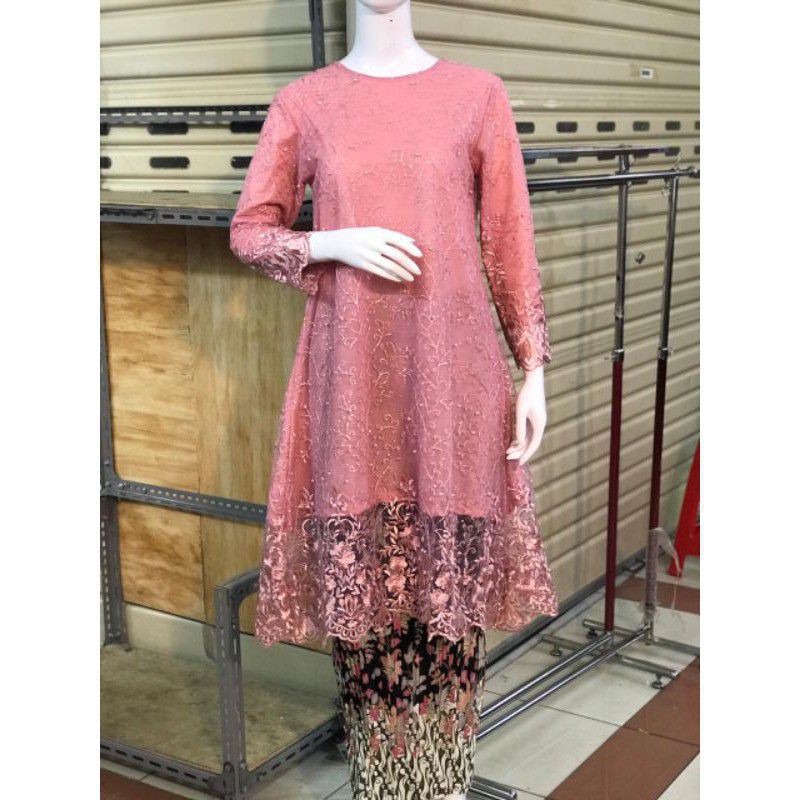 NEW KEBAYA TUNIK TILLE JUMBO 130/KEBAYA MODERN LD 130/KEBAYA PESTA/KEBAYA KEKINIAN-Dusty