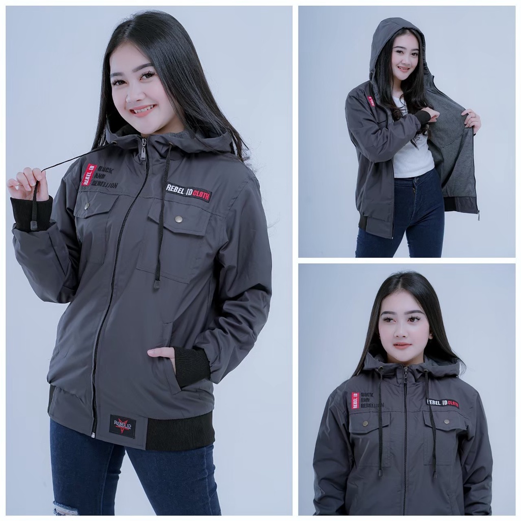 Jaket Semi Parka Pria &amp; Wanita | Original REBEL ID | Dhea Fashion