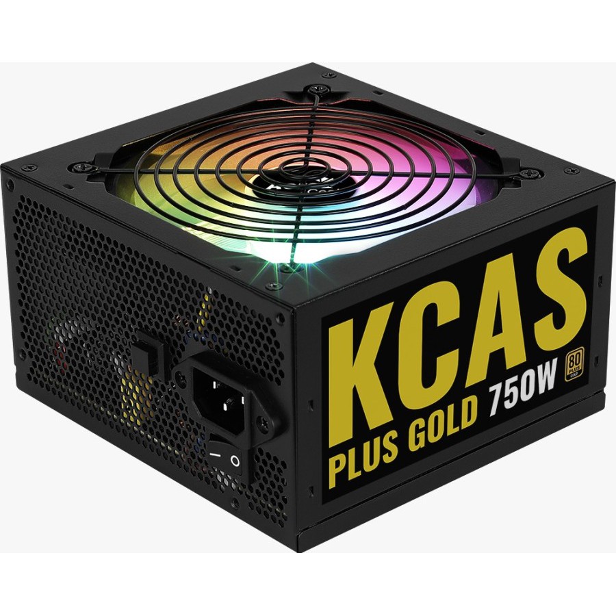 Aerocool KCAS 750W ARGB Fan - 650Watt 80+ Plus Gold Flat Power Supply