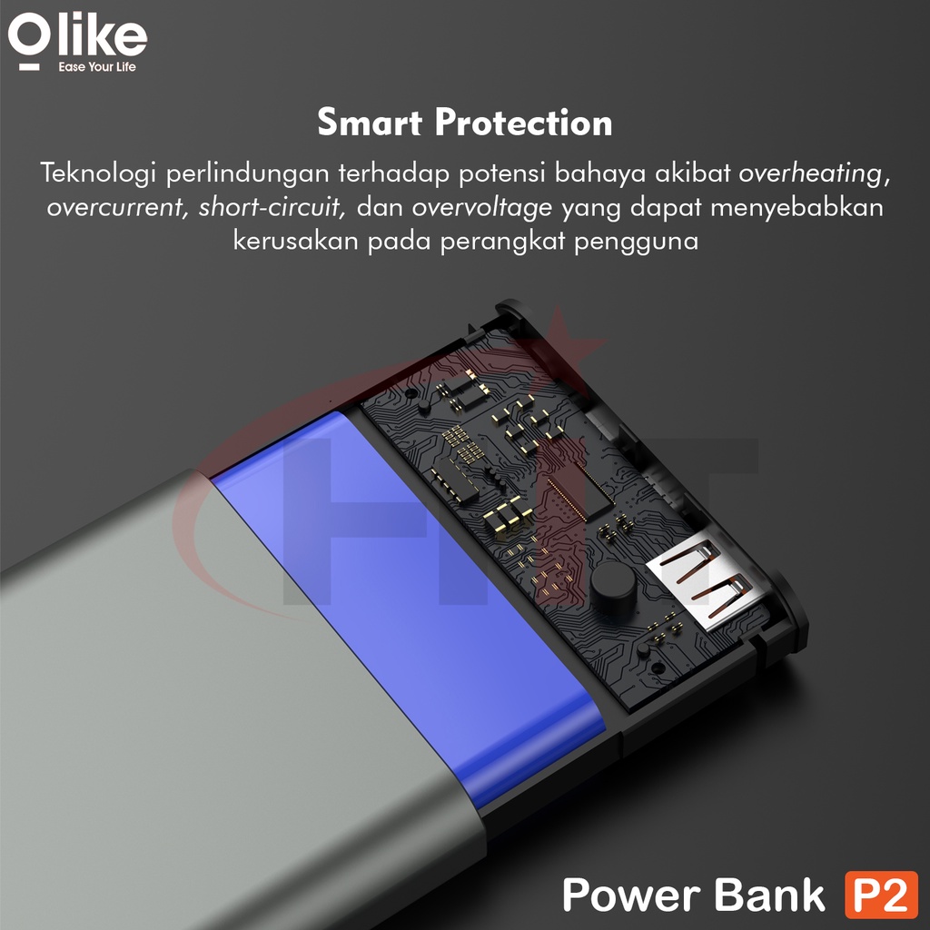 Olike PowerBank 10000mAh 3A Dual Output Port USB &amp; Type-C Original