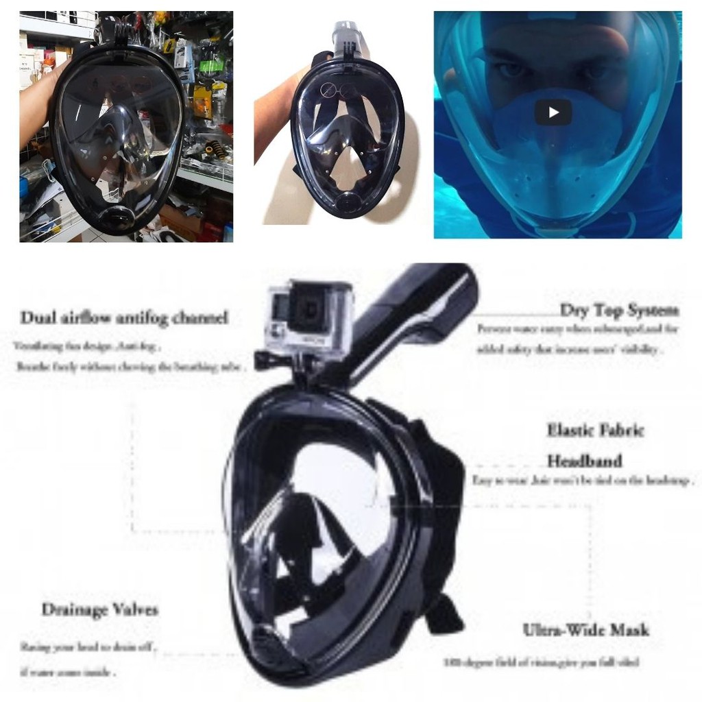 Kacamata Renang Menyelam Snorkeling Fullface XL With Cam Adapter 111140