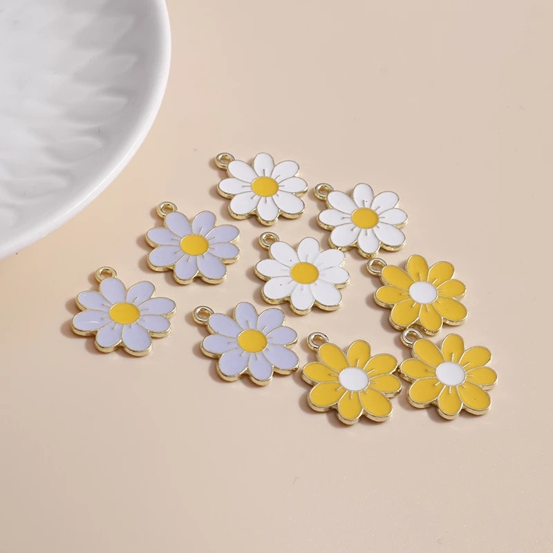 10pcs Kalung Dan Anting Liontin Bunga Daisy