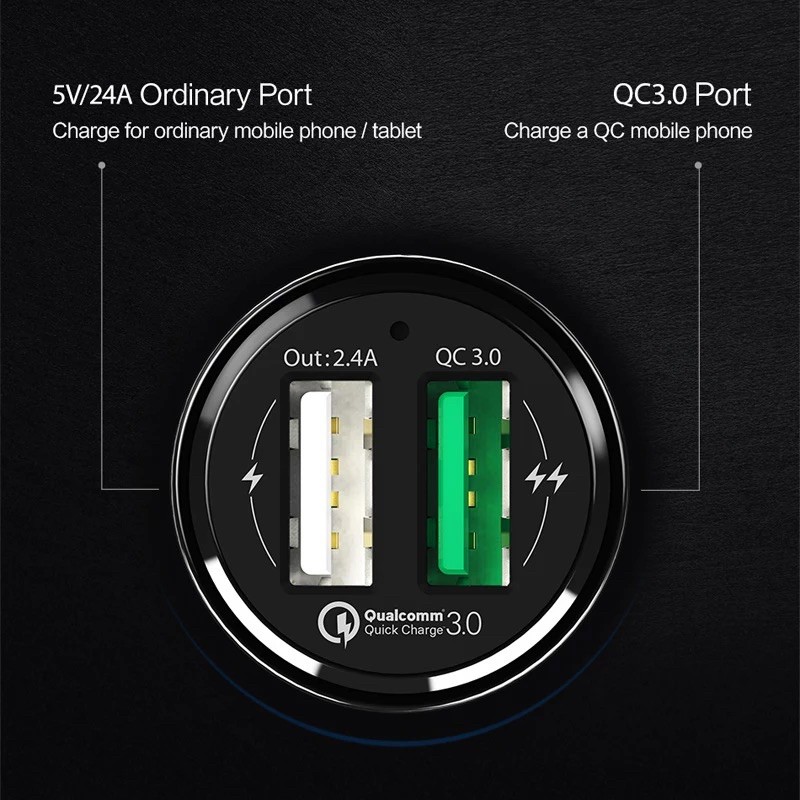 CAR CHARGER / CHARGER MOBIL 3A 2-USB QC 3.0 FAST CHARGER 2 PORT