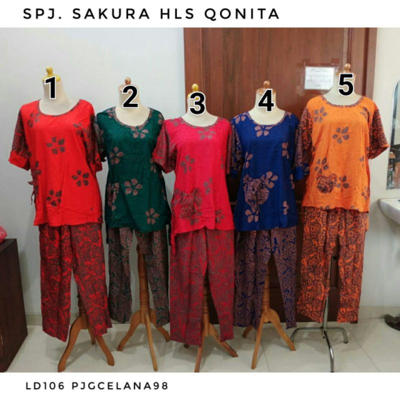 Promo Setelan celana panjang Batik Qonita sakura
