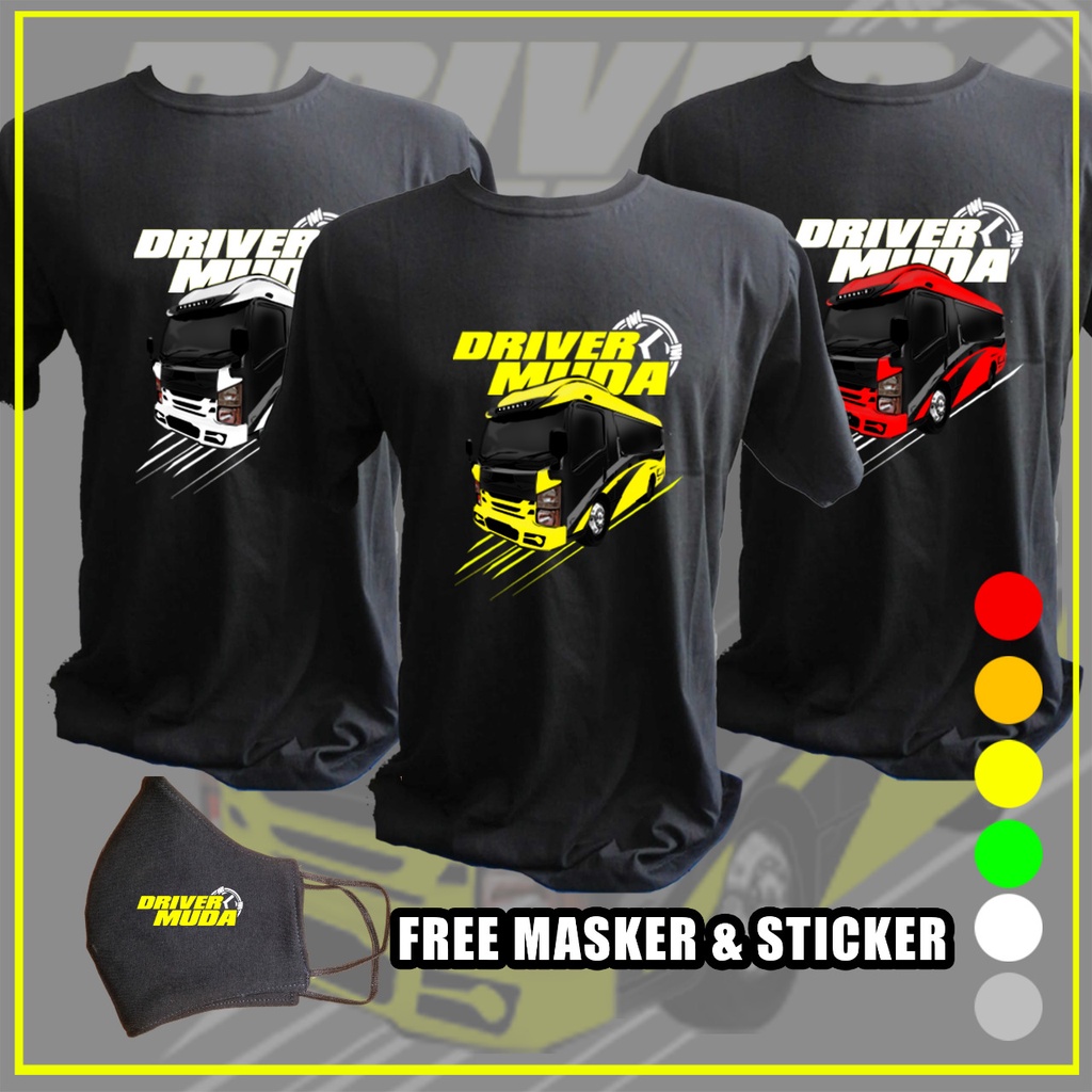 Kaos Elf driver muda pariwisata FREE MASKER dan STIKER