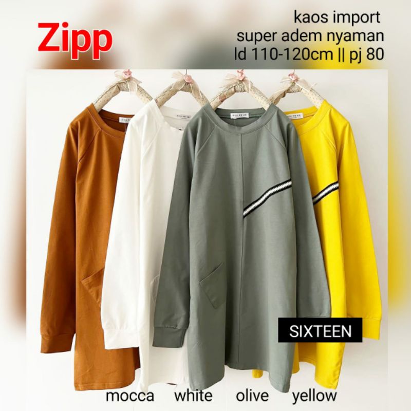 ZIPP BLOUSE KAOS IMPORT BY SIXTEEN