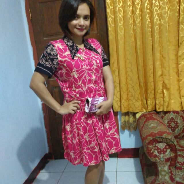 Dress Kombinasi Tenun