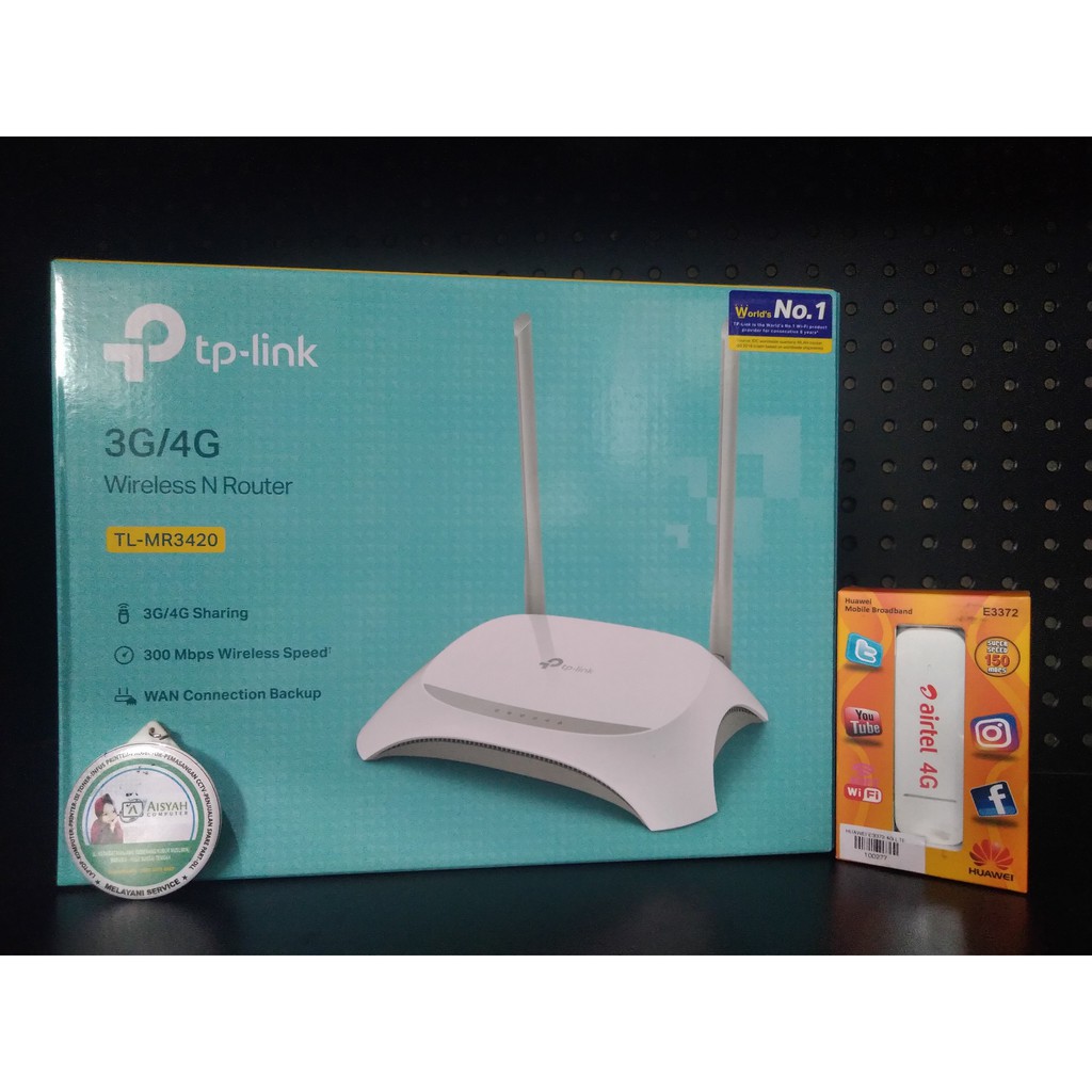 Router TP Link MR3420 + MODEM Huawei e3372