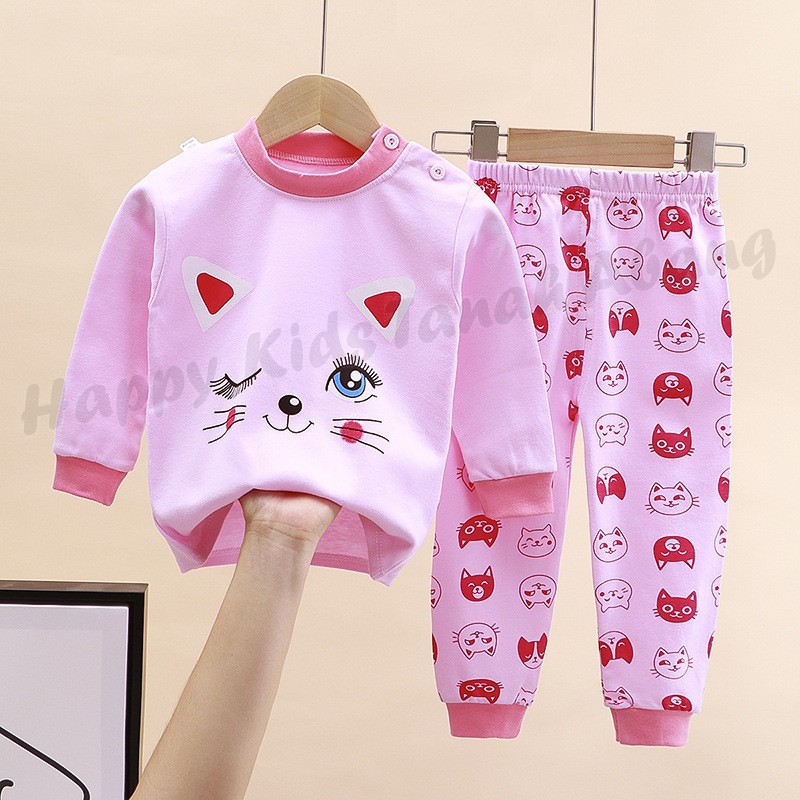 BAJU TIDUR ANAK / BAJU TIDUR ANAK PEREMPUAN / PIYAMA ANAK MURAH / SETELAN LENGAN PANJANG ANAK 2-6TAHUN / PIAMA ANAK PEREMPUAN