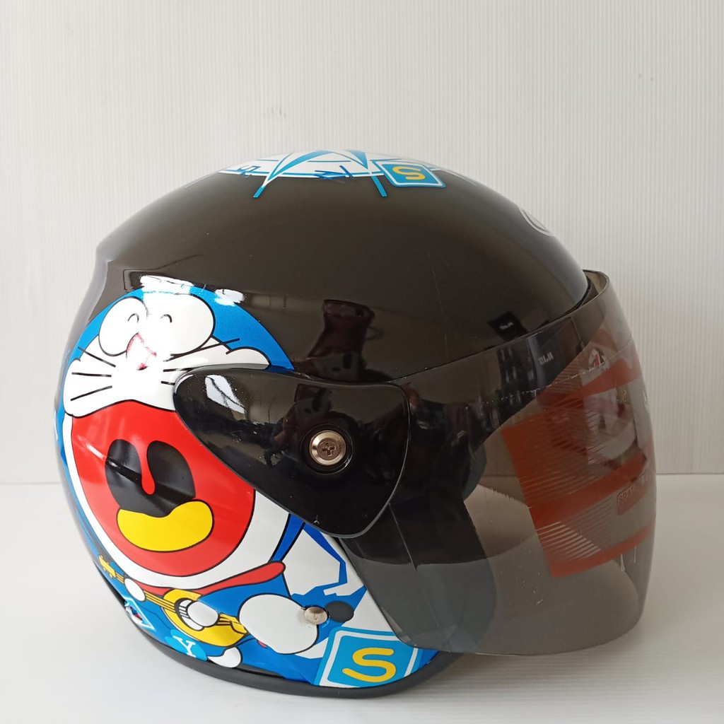 HELM EVOLUTION DORAEMON BLACK HALF FACE MODEL GM EVO