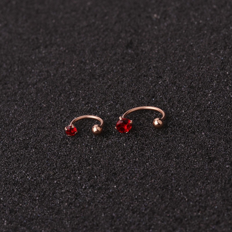 1pc 20gx6mm/8mm Stainless Steel Cz Hoop Tragus Cartilage Helix Earring Conch Rook Daith Lobe Ear Piercing Jewelry