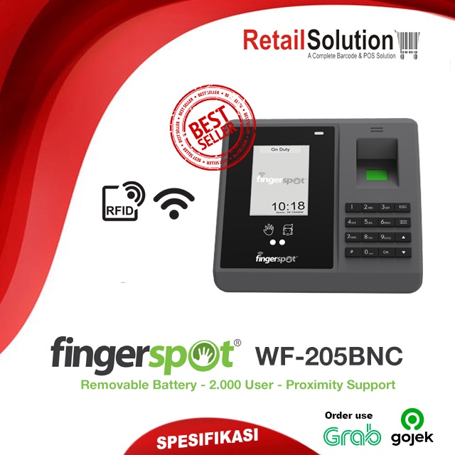 Mesin Absensi Fingerprint - Fingerspot Revo WF-205BNC WF205 BNC WF-205