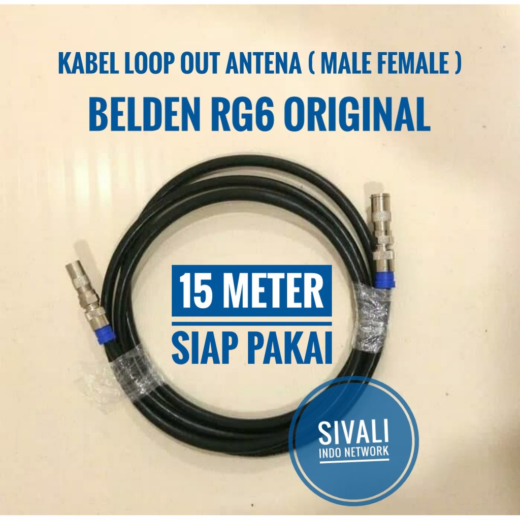 15 METER KABEL LOOP OUT ANTENNA BELDEN RG 6 UNTUK SET TOP BOX TV 2