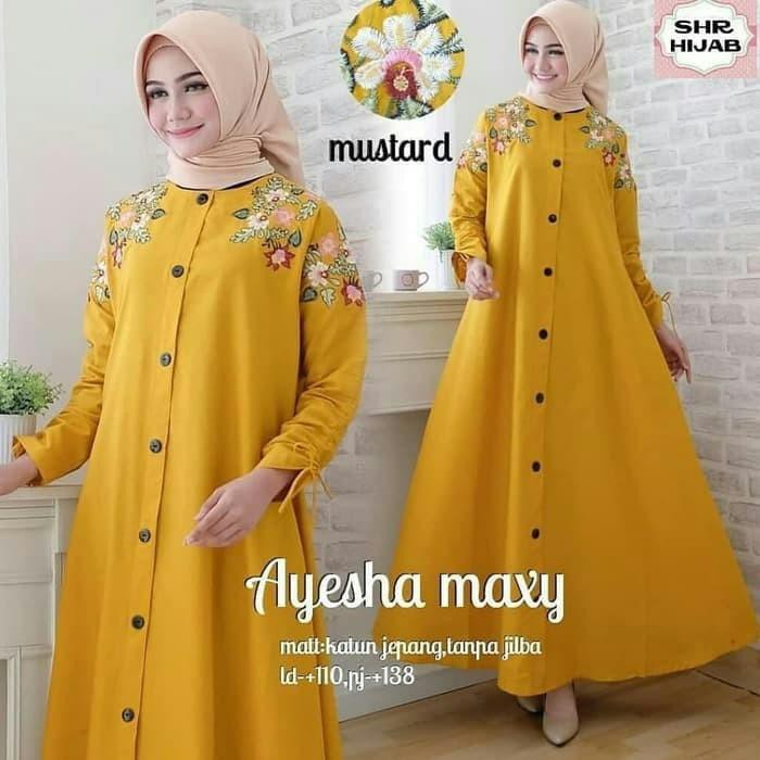 [gamis-wanita] baju gamis ayesha maxi termurah bahan baloteli mix bordir