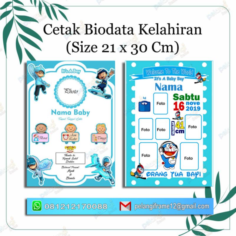 Cetak Foto Biodata Kelahiran Anak