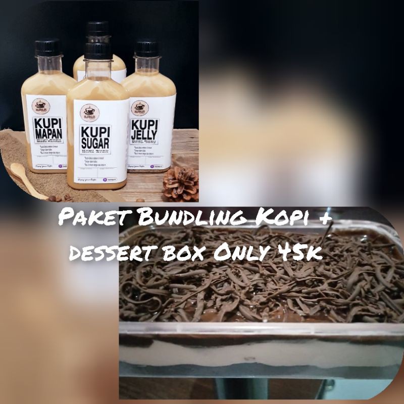 

Paket Bundling kopi susu kekinian + dessert box