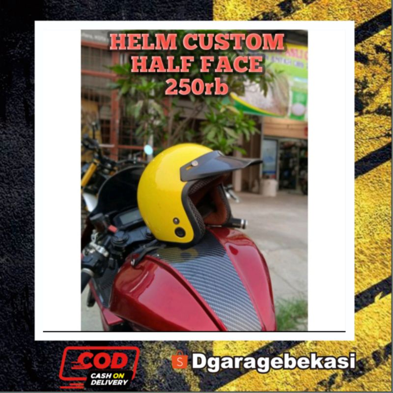 HELM HALF FACE cc  helem helm bogo, helm vespa, helm japstayl, helm custom, helm vespa