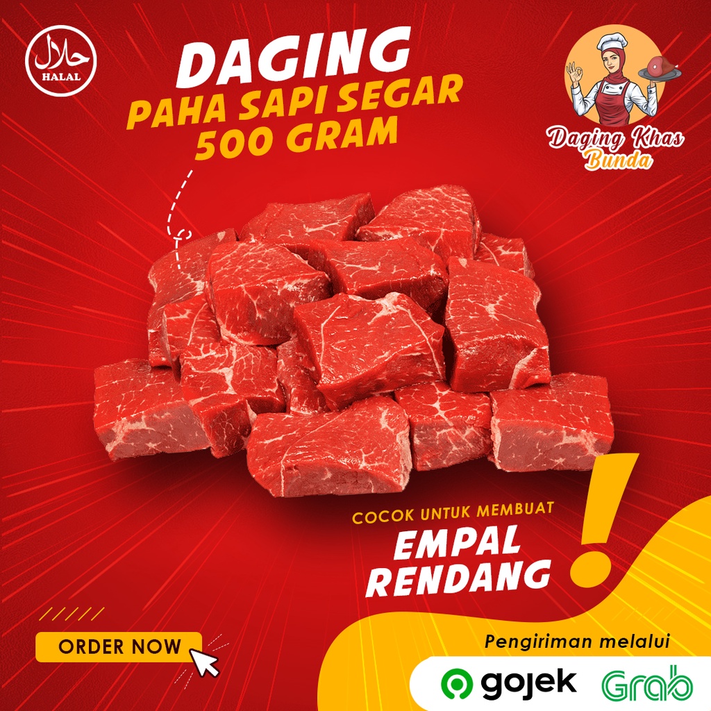 

(PREMIUM) Daging Paha Sapi Lokal Segar FRESH 500 gram