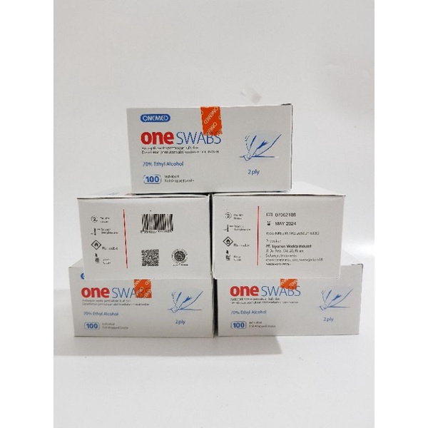Onemed Alcohol Swab 2 ply 70% isi 100 pcs / Onemed Tisu Alkohol 2 ply 70% isi 100 pcs
