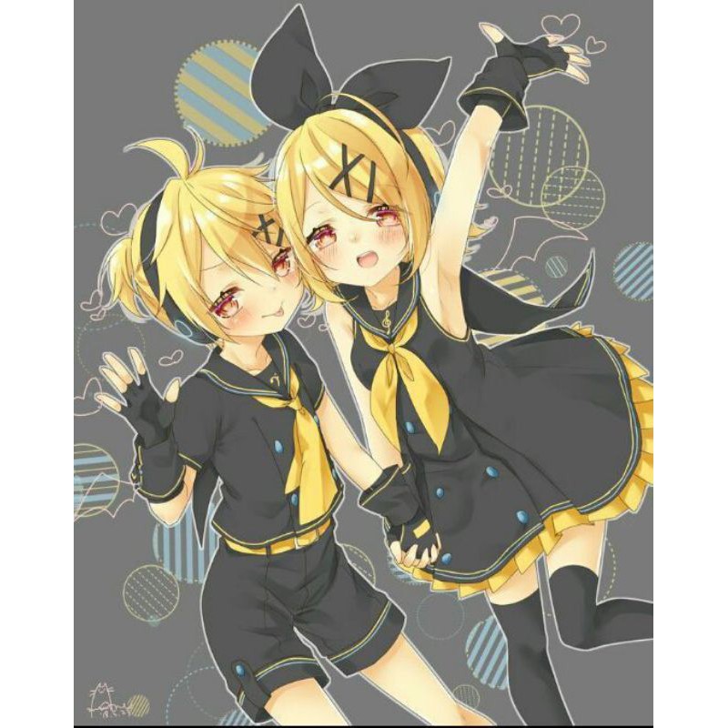 Vocaloid Rin & Len Kagamine Seifuku black ver Cosplay Costume Anime Male Female