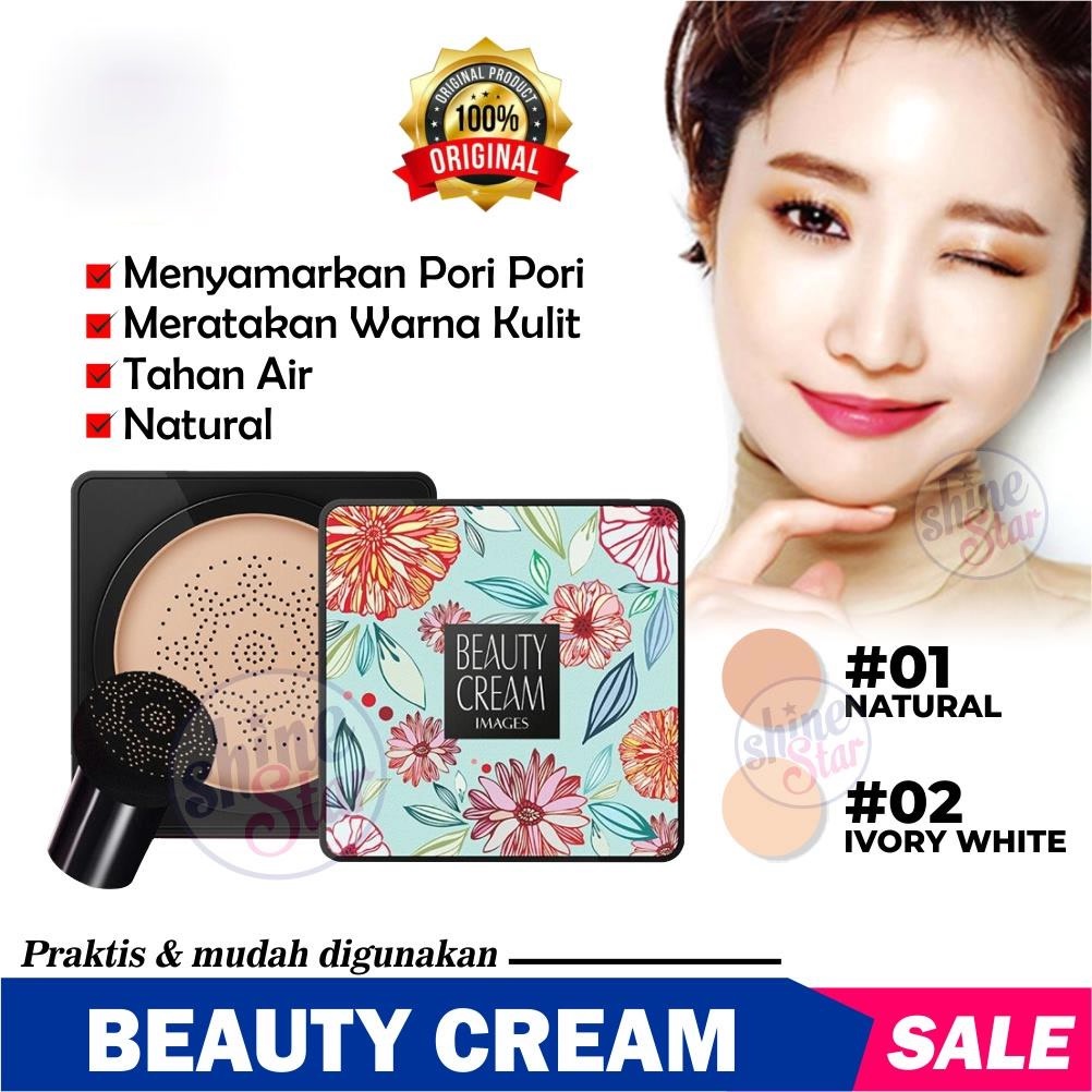 COD - Images Beauty Cream Bedak Glowing ORIGINAL 100% - Bedak Glowing Korea Anti Air Tahan Lama Waterproof BB Cream Mushroom Cushion Foundation / Bedak Basah Bukan Bedak Padat / Bedak Tabur