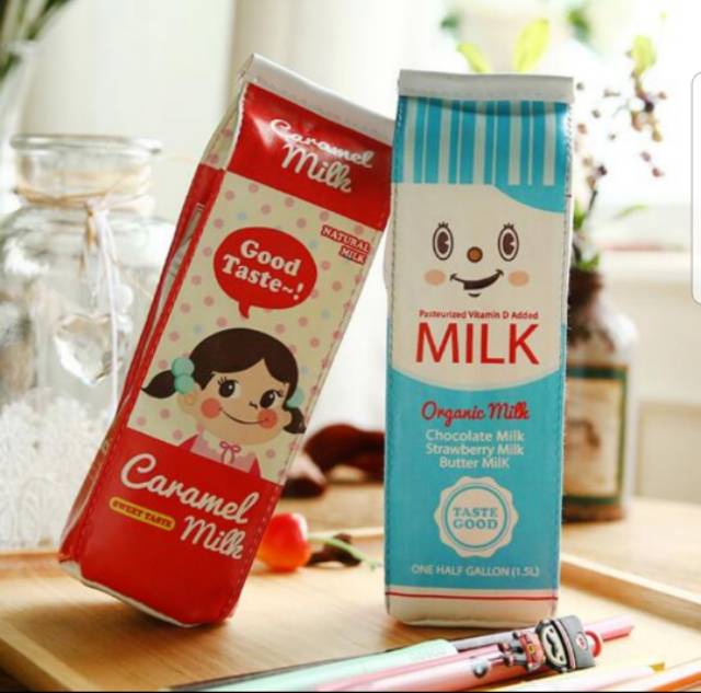 

Kotak Pensil Bentuk Kotak Susu Tempat Alat Tulis Tempat Pensil MILK Box