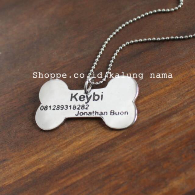Kalung dog tag silver