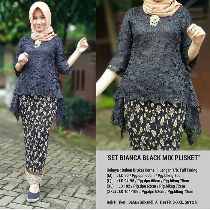 Kebaya Modern Brukat Bianca / Setelan Kebaya Brokat Rinjani Maroon dan Lainnya