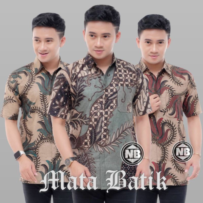 GOEDANKSTOREHRB026 Kenongo Hem Kemeja Batik Pria Lengan Panjang Kemeja Batik Pria Lengan PendekKatun Primis Premium Halus MLXLXXL