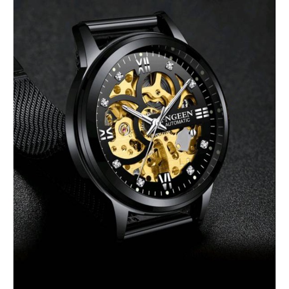 FNGEEN 6018 Mekanik Otomatis Jam Tangan Pria Luxury Stainless Steel Original Anti Air Automatic Watch + Kotak Gratis