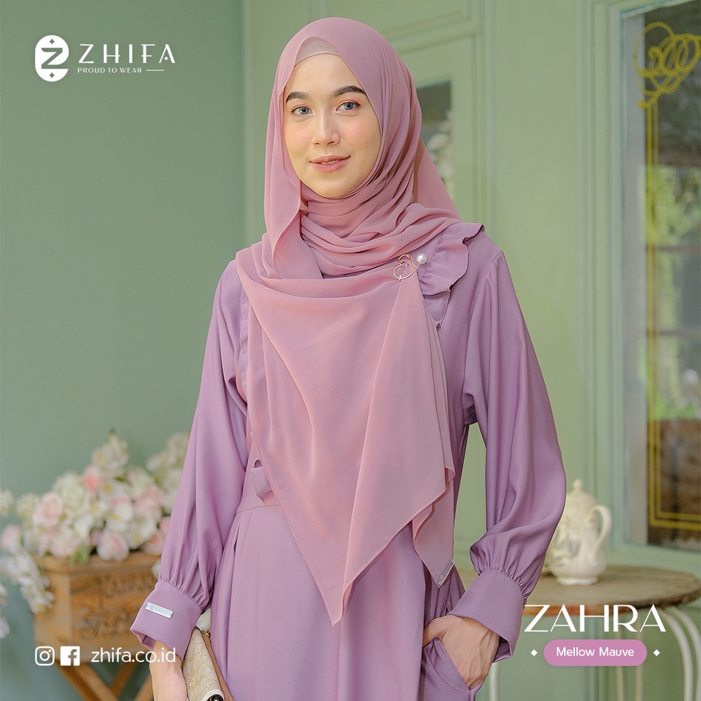 ZAHRA DRESS warna ungu, gamis ungu, gamis kekinian 2023, dress 2023, dress terbaru 2023