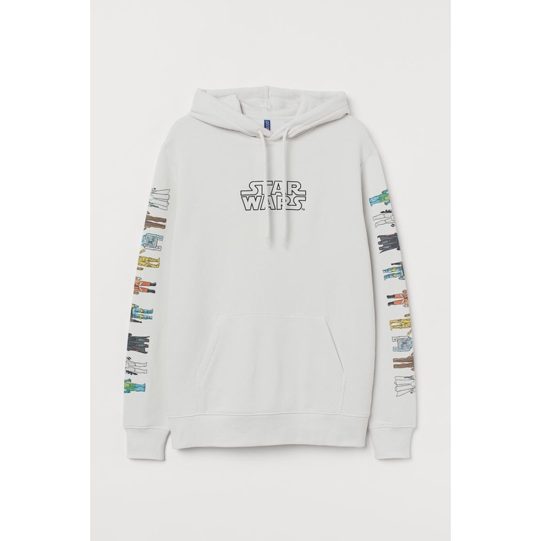 Hoodie H&amp;M Starwars White DIVIDED TAG Hoodie starwars hnm putih sweater starwars