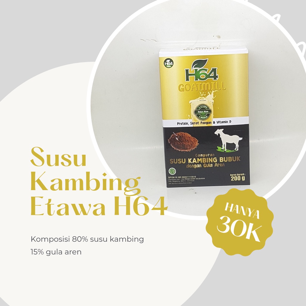 

Susu Kambing H64 200gr Premium 80% susu Kambing20% Gula Aren