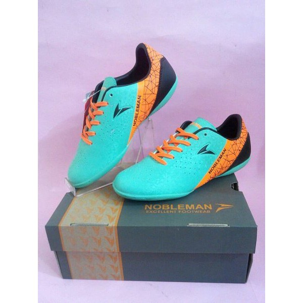 SALE Sepatu Futsal Nobleman - Pury JR Futsal Jade T. Orange Black