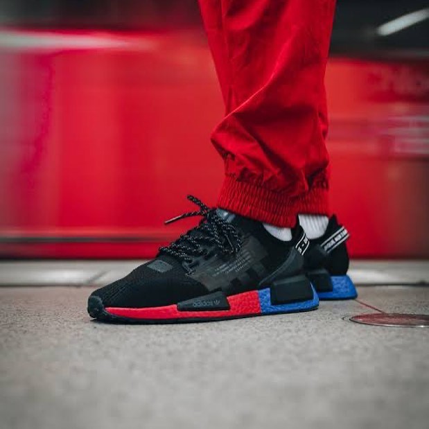 Sepatu Adidas Nmd R1 V2 Core Black Red Premium Original