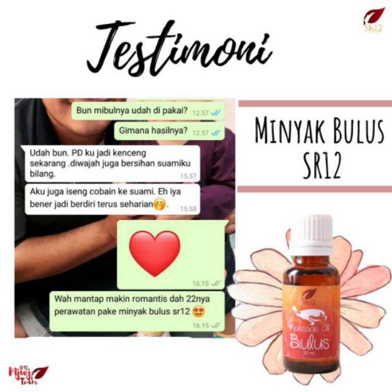 MINYAK BULUS SR12 / MINYAK BULUS ORIGINAL / MIBUL SR12 OBAT GATAL &amp; OBAT JAMUR / BPOM WANGI &amp; TIDAK BAU AMIS  / MINYAK BULUS ASLI / SR12 MASSAGE OIL BULUS