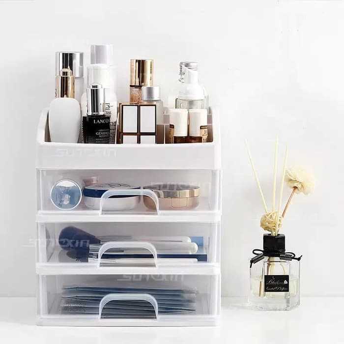 Rak Kosmetik Plastik Murah / Tempat Kosmetik / Rak Make Up / Tempat Make Up Organizer Serbaguna