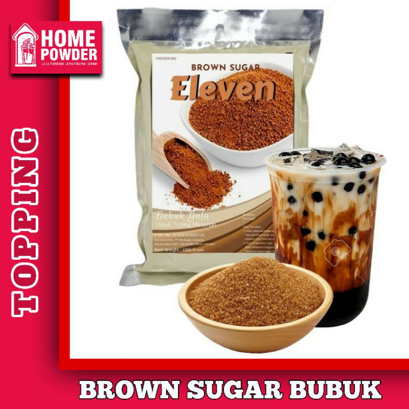 

Powder Brown Sugar bubuk Eleven 1kg Bubuk Gula Merah Semut Asli untuk Minuman Boba dan Kopi Susu